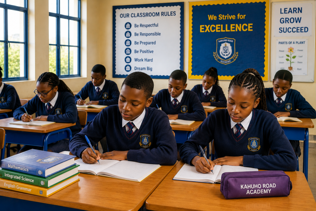 Learners working during a classroom lesson